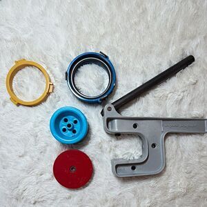 Vintage Badge-A-Minit 2-1/4” Button Maker Hand Press Ring Die Parts Set
